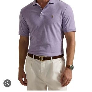 Ralph Lauren Men’s Pima Soft Touch Heathered Lavender Purple Polo Shirt Size XXL